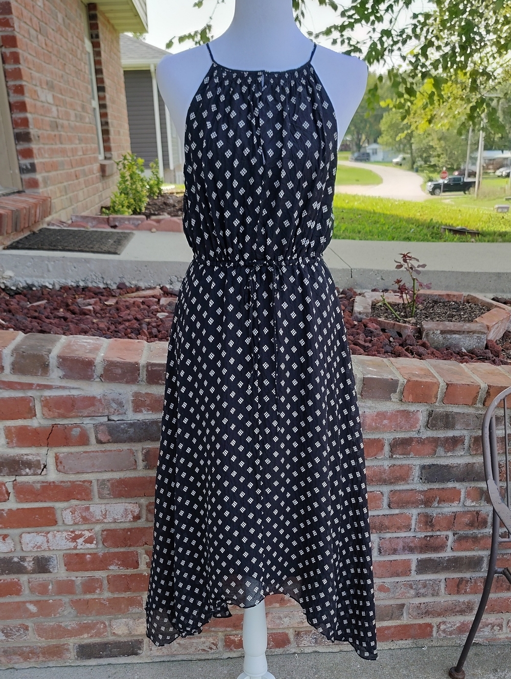 Joie Matalina Silk Printed Asymmetrical Hem Midi Dress Size S Whimsigoth Grunge
